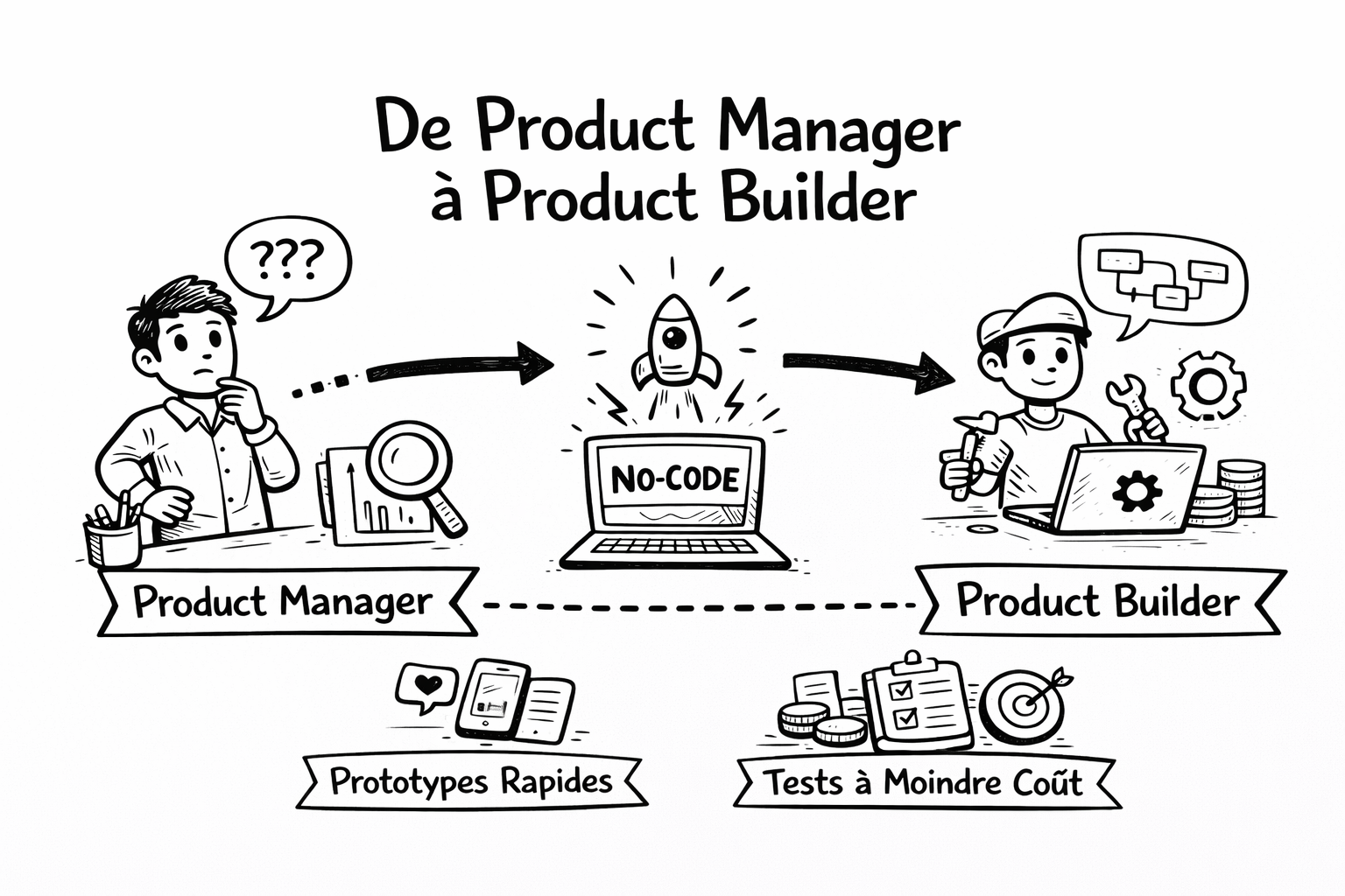 Le No-Code pour les Product Managers et l&rsquo;émergence du métier de Product Builder